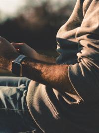 Reading from an Articles on a afternoon sunset